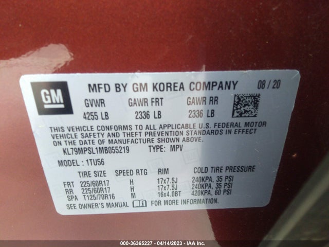 Chevrolet Trailblazer Lt 2021 KL79MPSL1MB055219 Image 9