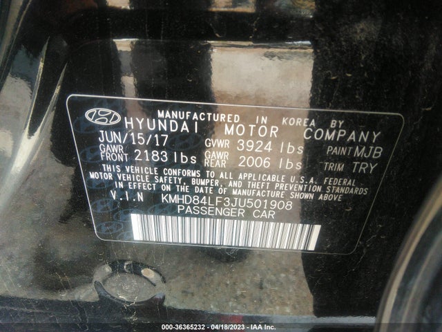 Hyundai Elantra Value Edition 2018 KMHD84LF3JU501908 Image 10