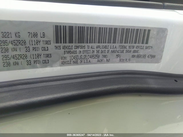 Dodge Durango Srt 2020 1C4SDJGJ2LC405250 Image 10