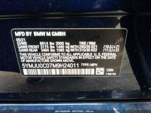 5YMJU0C07M9H24011 BMW X5 M