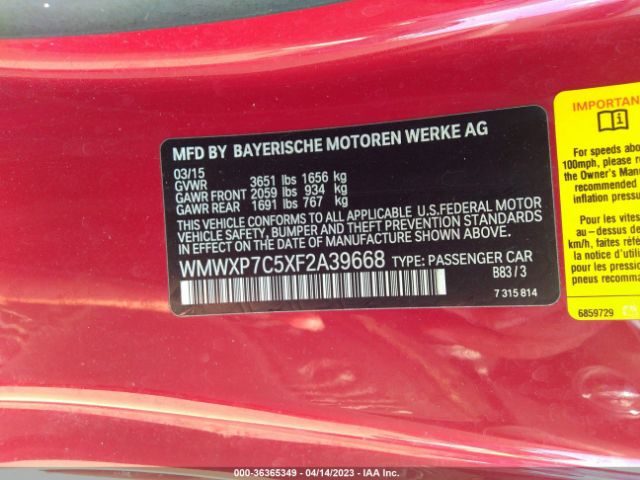 WMWXP7C5XF2A39668 Mini Cooper Hardtop S