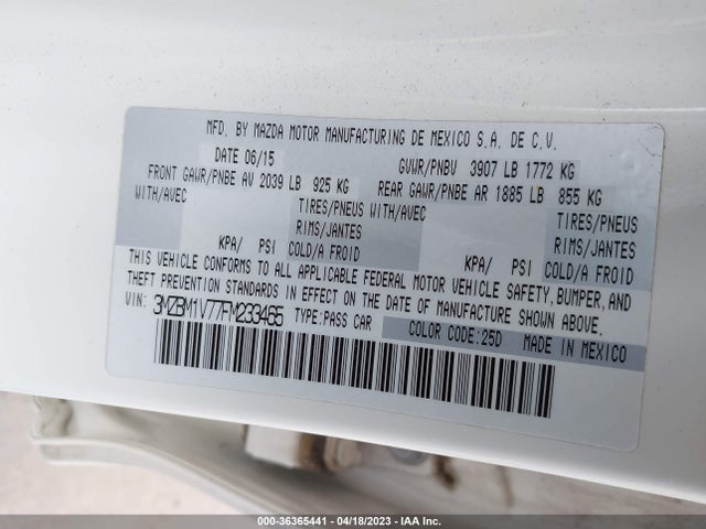 Mazda Mazda3 I Touring 2015 3MZBM1V77FM233465 Image 11