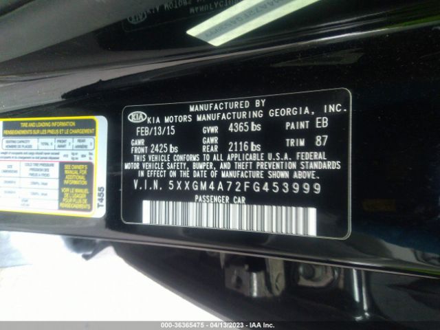 5XXGM4A72FG453999 KIA Optima Lx