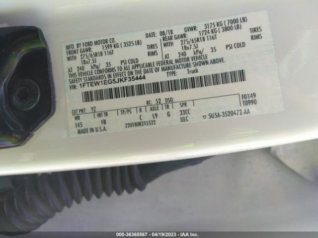 1FTEW1EG5JKF35444 Ford F-150 Xl/xlt/lariat