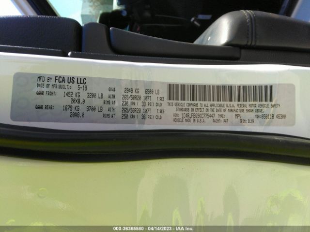 1C4RJFBG9KC775447 Jeep Grand Cherokee Limited