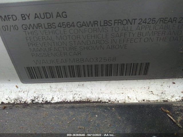 2011 AUDI A3 2.0T PREMIUM PLUS VIN: WAUKEAFM8BA032568