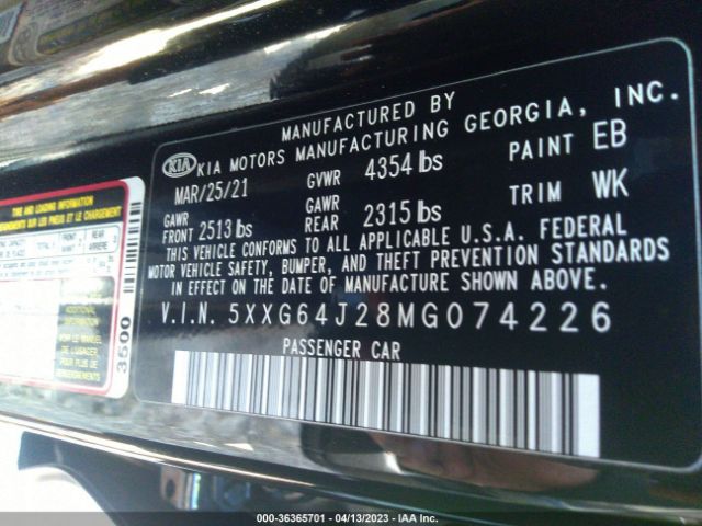 5XXG64J28MG074226 KIA K5 Gt-line