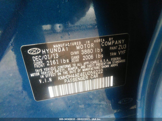 Hyundai ELANTRA SE 2014 KMHDH4AE4EU059222 Image 10