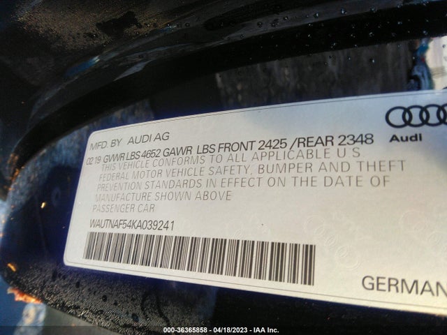 WAUTNAF54KA039241 Audi A5 Coupe Premium Plus