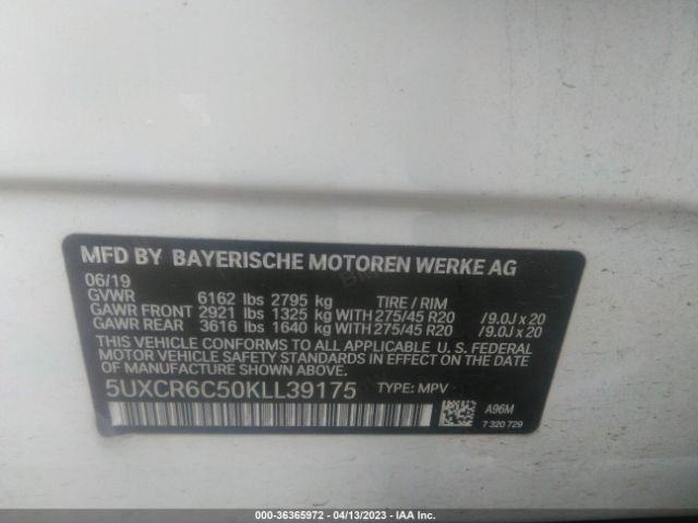 5UXCR6C50KLL39175 BMW X5 Xdrive40i