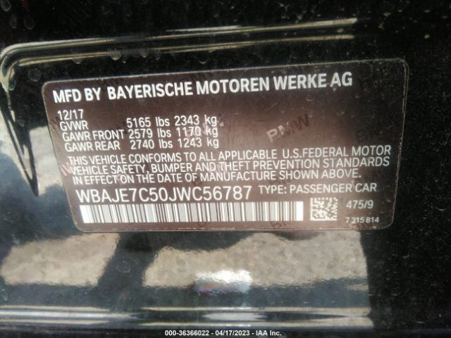 WBAJE7C50JWC56787 BMW 5 Series 540i Xdrive