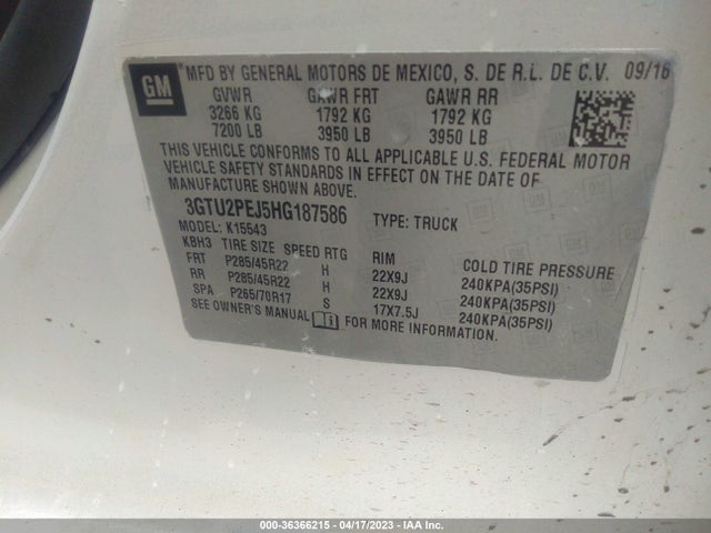 GMC Sierra 1500 Denali 2017 3GTU2PEJ5HG187586 Image 9