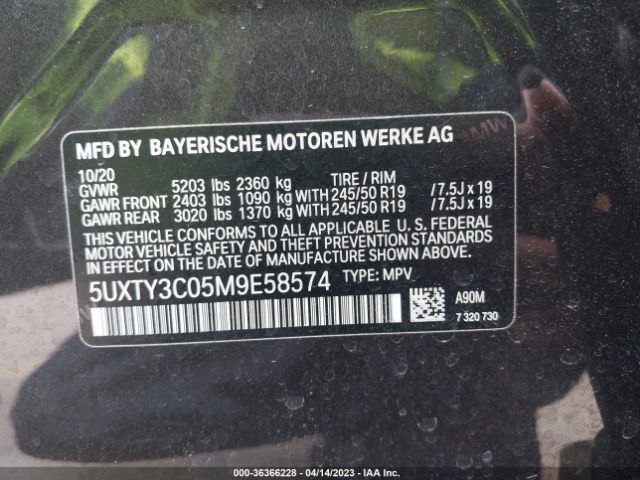 5UXTY3C05M9E58574 BMW X3 Sdrive30i