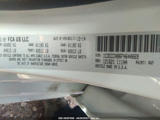 Chrysler 200 Limited 2015 1C3CCCAB6FN640669 Image 9