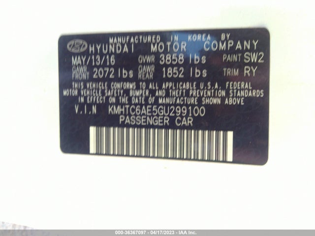 Hyundai Veloster Turbo 2016 KMHTC6AE5GU299100 Image 10