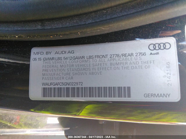 WAUFGAFC5GN022972 Audi A6 3.0t Premium Plus