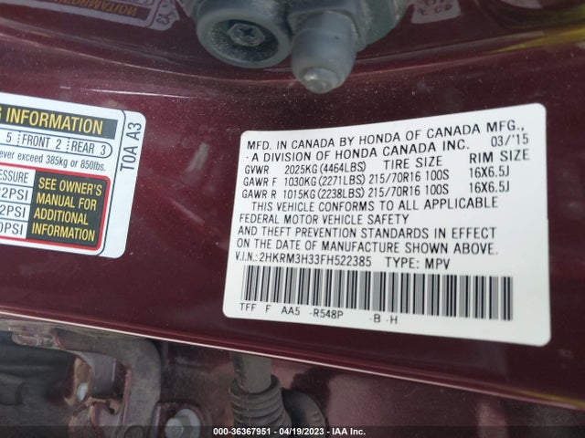 Honda CR-V LX 2015 2HKRM3H33FH522385 Image 9