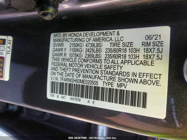 Honda CR-V EX 2021 7FARW2H50ME020505 Image 10