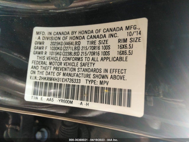 Honda CR-V LX 2014 2HKRM4H31EH726333 Image 9