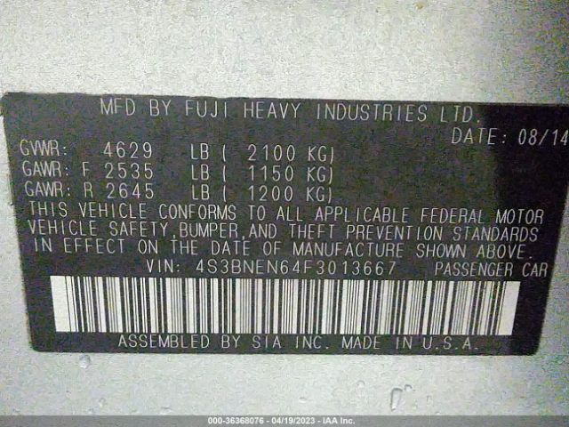 4S3BNEN64F3013667 Subaru Legacy 3.6r Limited