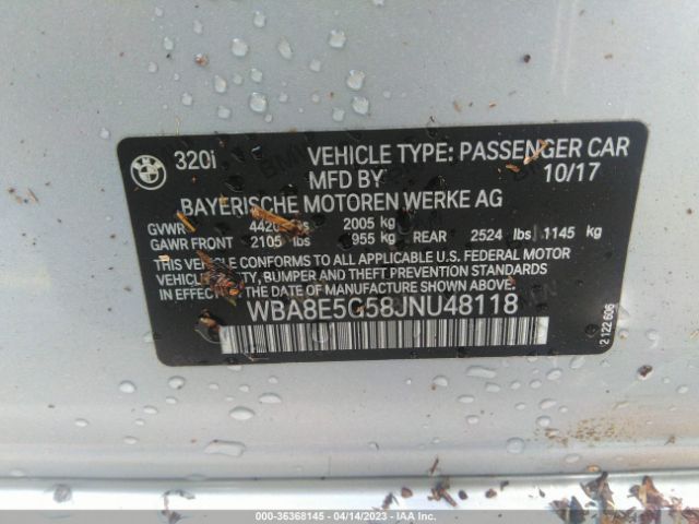 WBA8E5G58JNU48118 BMW 3 Series 320i Xdrive