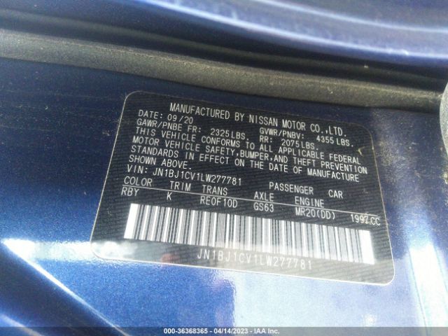JN1BJ1CV1LW277781 Nissan Rogue Sport Sl