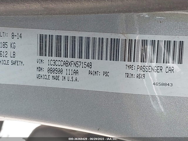 2015 CHRYSLER 200 LIMITED VIN: 1C3CCCABXFN571548