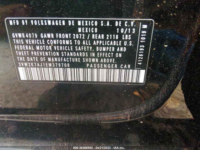 3VW2K7AJ1EM379708 Volkswagen Jetta Sedan S