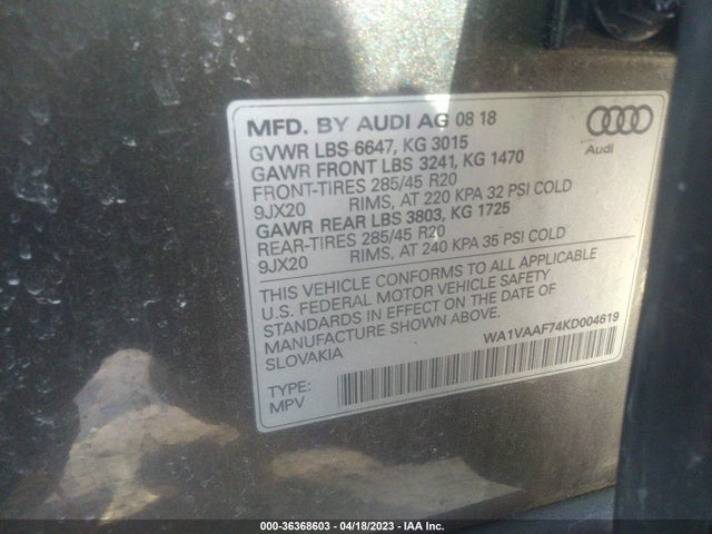 WA1VAAF74KD004619 Audi Q7 Prestige