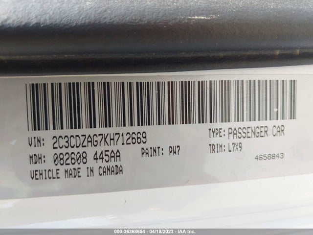Dodge Challenger Sxt 2019 2C3CDZAG7KH712669 Image 9