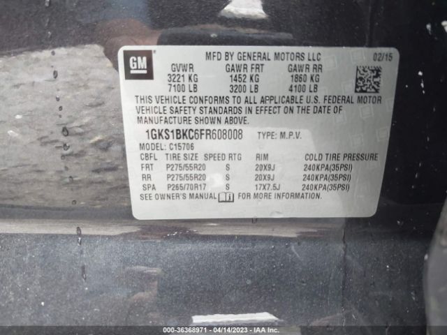 1GKS1BKC6FR608008 GMC YUKON SLT