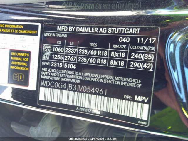 WDC0G4JB3JV054961 Mercedes-Benz Glc Glc 300