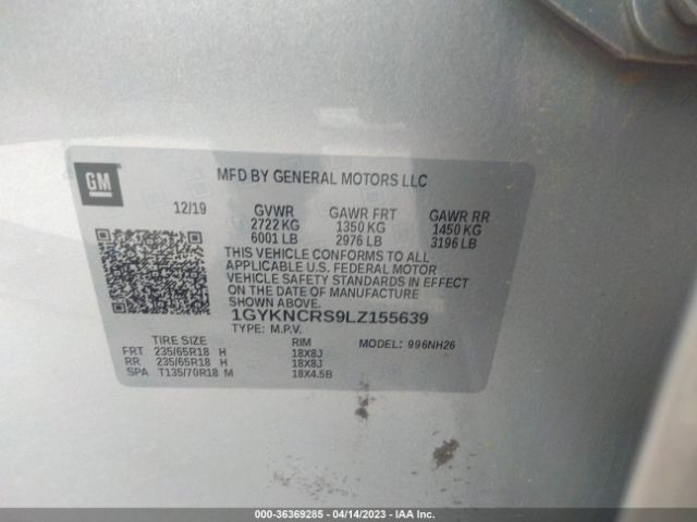 1GYKNCRS9LZ155639 Cadillac Xt5 Fwd Premium Luxury