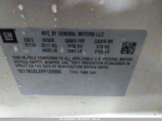 Chevrolet MALIBU LS 2015 1G11B5SLXFF129090 Image 10