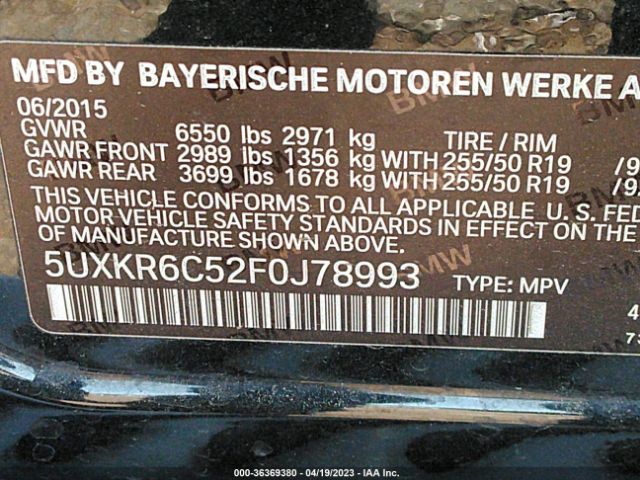 5UXKR6C52F0J78993 BMW X5 Xdrive50i