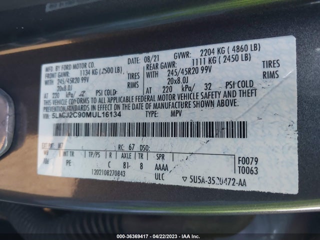 2021 Lincoln Corsair, VIN: 5LMCJ2C90MUL16134