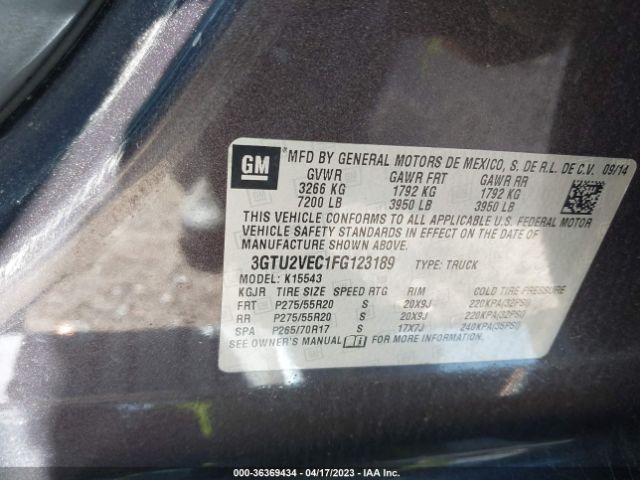 3GTU2VEC1FG123189 GMC Sierra 1500 Slt