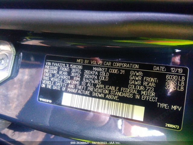 YV4A221L3L1586286 Volvo Xc90 Inscription
