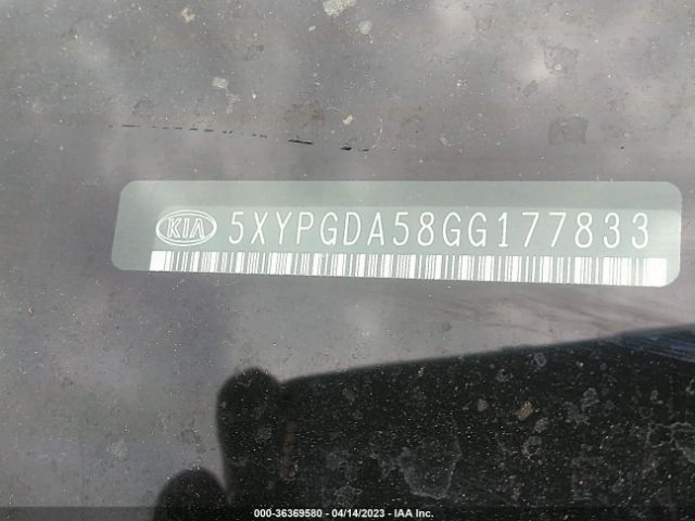 5XYPGDA58GG177833 KIA SORENTO LX