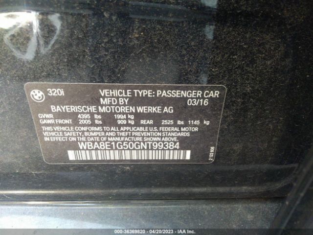 WBA8E1G50GNT99384 BMW 3 Series 320i