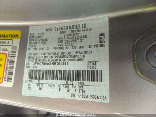 3FMCR9A69NRD64561 Ford Bronco Sport Base