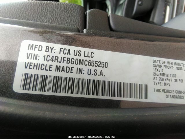 1C4RJFBG0MC655250 Jeep Grand Cherokee Limited