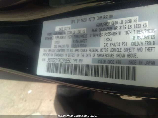 Mazda Cx-9 Touring 2019 JM3TCBCY7K0318550 Image 10