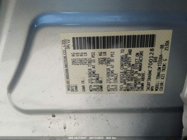 5N1BT3BA6NC700128 Nissan ROGUE SV