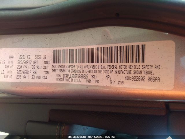 1C4PJLAB3FW689227 Jeep Cherokee Sport