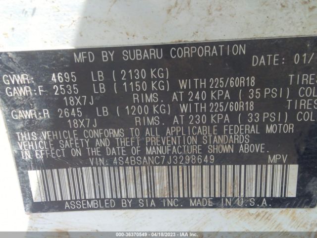 4S4BSANC7J3298649 Subaru Outback Limited