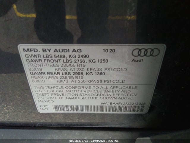 WA1BAAFY2M2013328 Audi Q5 Premium Plus