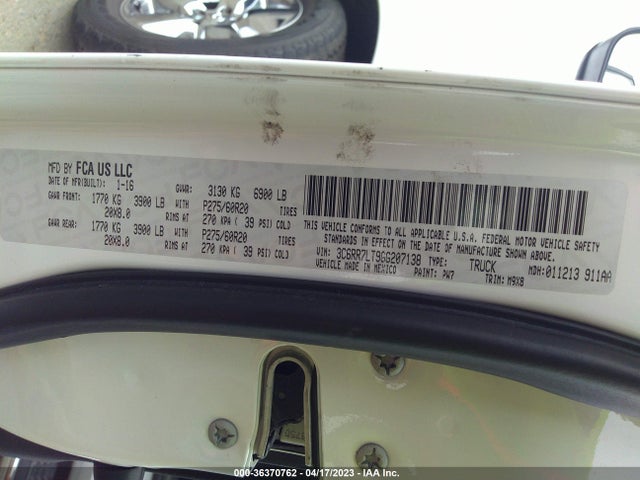 3C6RR7LT9GG207138 RAM 1500 Big Horn