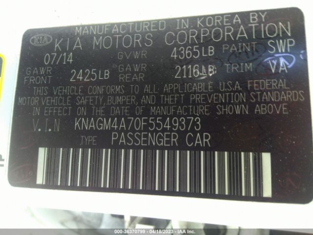 KNAGM4A70F5549373 KIA Optima Lx