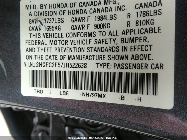 Honda Civic Sedan Lx 2018 2HGFC2F57JH522638 Image 9